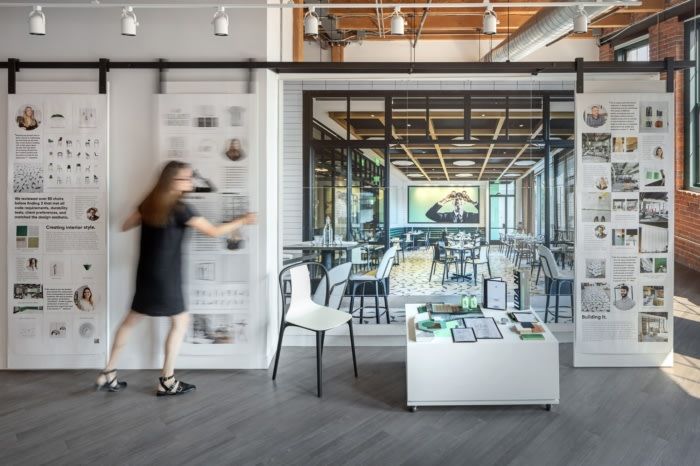 Whiteboard mit Notizen und Karten im Workshop